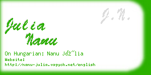 julia nanu business card